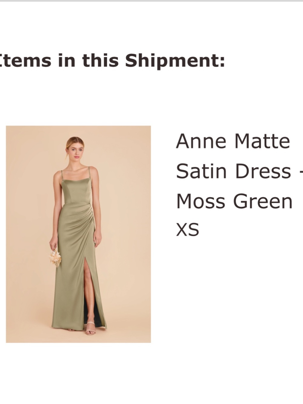 Bird Grey Matte Satin Dress in Moss Green